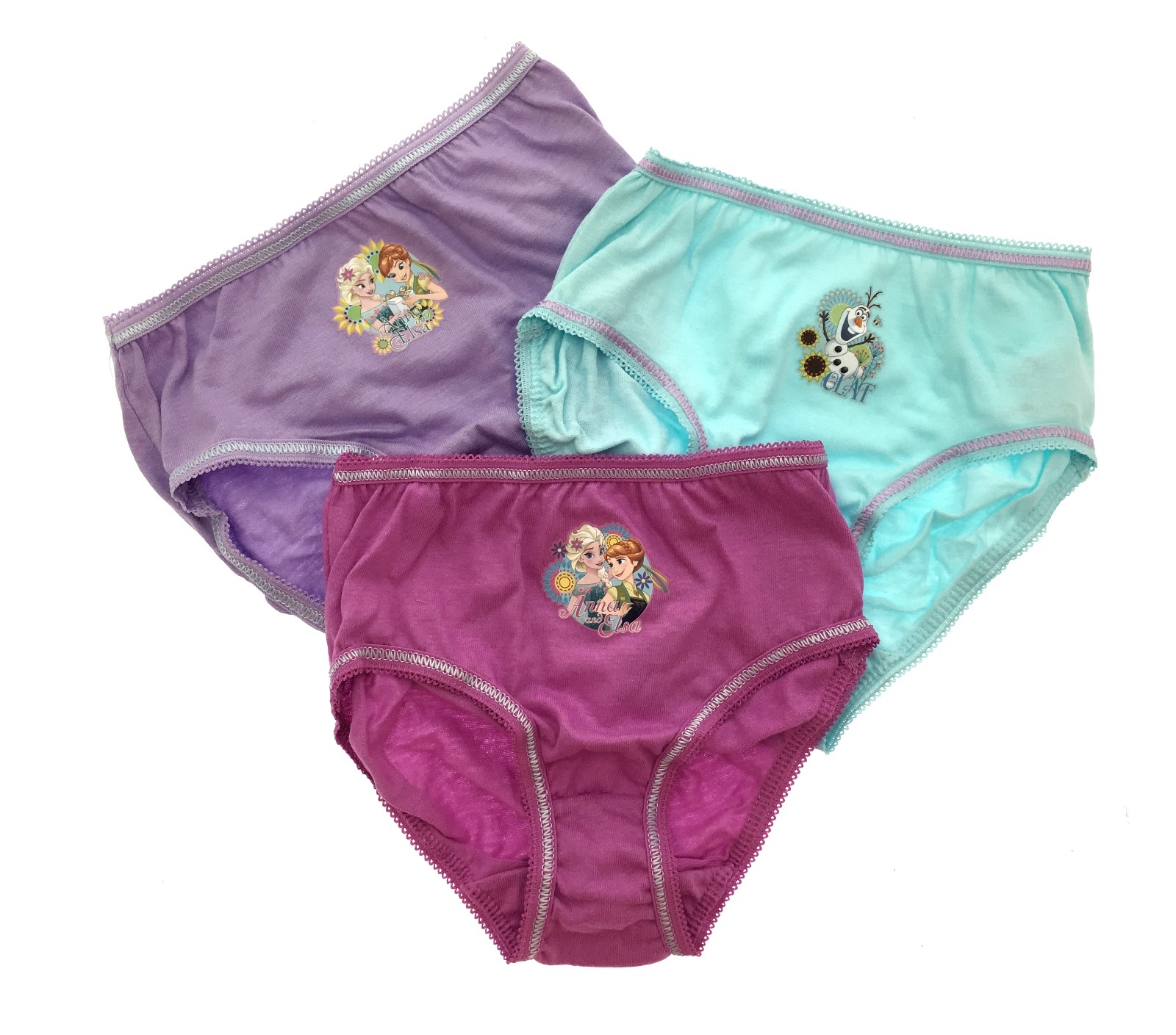 Disney Frozen Elsa Anna Briefs Kids Girls 3 Multipack Underwear Size 2